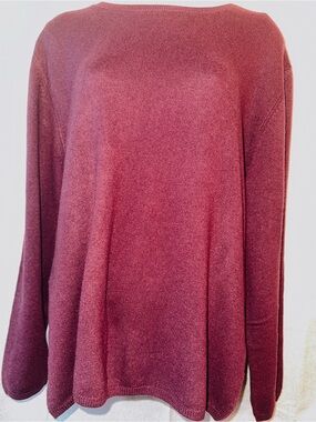 100% Cashmere K. Jordan Mulberry Jam Crewneck Sweater XL